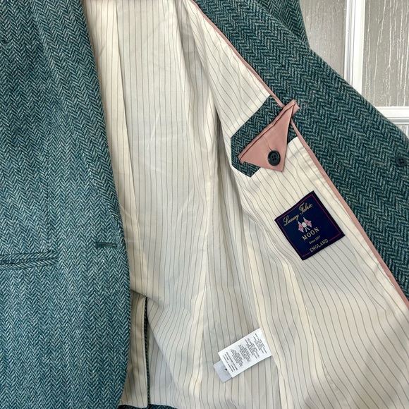 💚 J. Crew Teal Herringbone Blazer - Picture 5 of 11